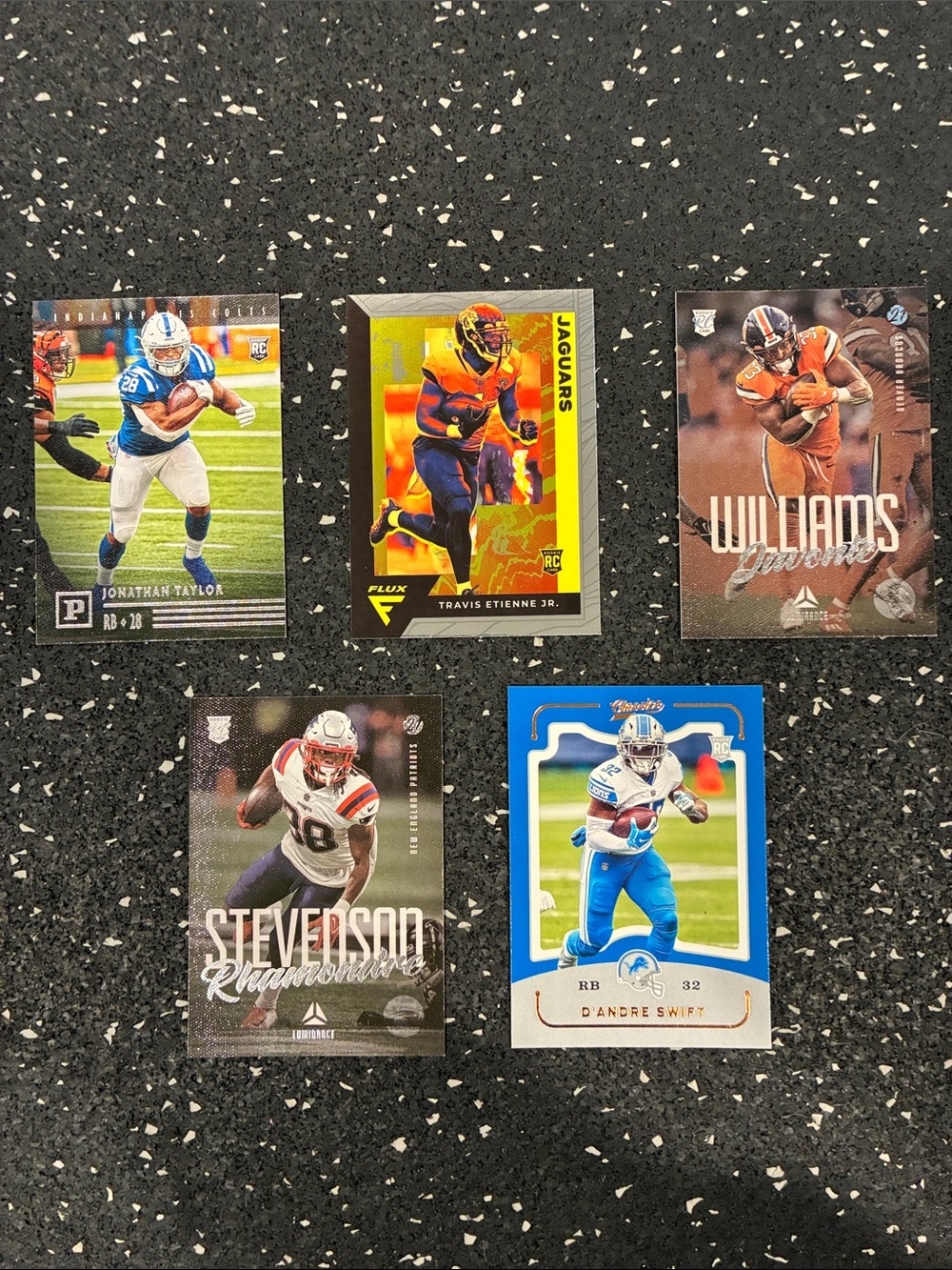 Elite Running backs Rookie Football Card Lot- Blue & White